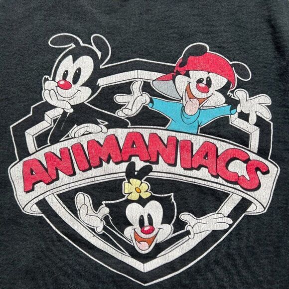 Vintage Animaniacs Warner Bros 1993 Sweatshirt Black Women's Size Large - Picture 3 of 11